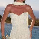 Amana Strapless Scarf Maxi Dress