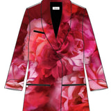 Woman wearing red floral blazer and matching pants set — Be Mystiqie | Endless UAE