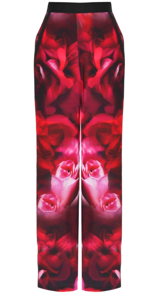 Woman wearing red floral blazer and matching pants set — Be Mystiqie | Endless UAE