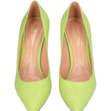Lime green suede pointed-toe pumps with stiletto heel — Gianvito Rossi | Endless UAE