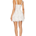 White lace mini dress with sweetheart neckline and fitted bodice — Bronx & Banco | Endless UAE