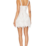 White lace mini dress with sweetheart neckline and fitted bodice — Bronx & Banco | Endless UAE