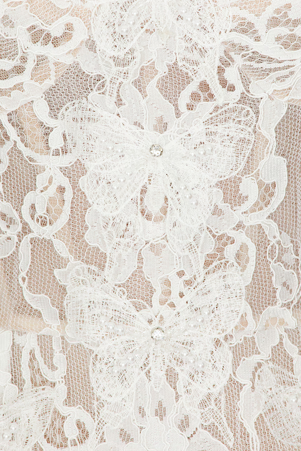 White lace mini dress with sweetheart neckline and fitted bodice — Bronx & Banco | Endless UAE
