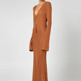 Brown Knit Maxi Dress