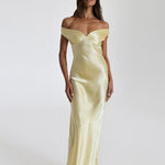 Bridget Gown in pale yellow silk — Natalie Rolt | Endless UAE
