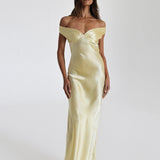 Bridget Gown in pale yellow silk — Natalie Rolt | Endless UAE
