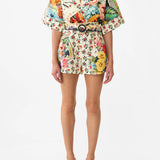 Floral print wrap top and shorts set with belt detail — Camilla | Endless UAE