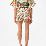 Floral print wrap top and shorts set with belt detail — Camilla | Endless UAE