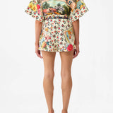 Floral print wrap top and shorts set with belt detail — Camilla | Endless UAE