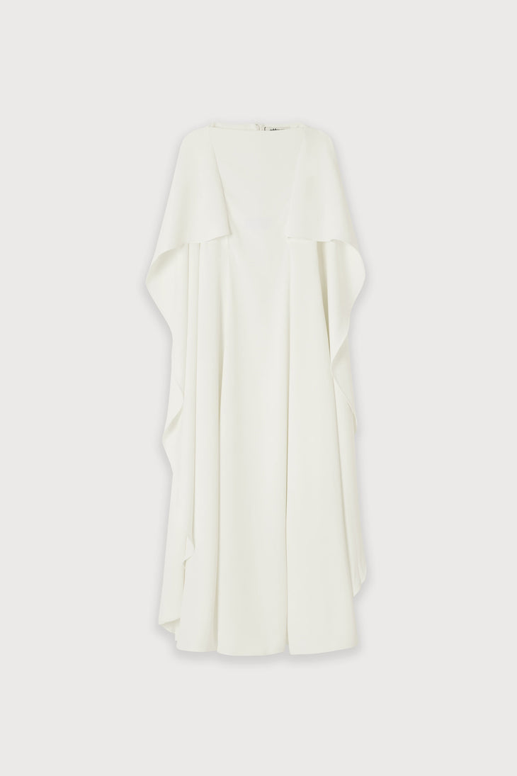 White cape midi dress with cutout details — Odd Muse | Endless UAE