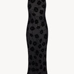 Black floral jacquard sleeveless maxi dress with side cutouts — Realisation Par | Endless UAE