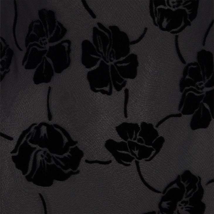Black floral jacquard sleeveless maxi dress with side cutouts — Realisation Par | Endless UAE