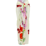 Floral wrap co-ord set with vibrant red and purple flowers on white — Sydney Lane | Endless UAE