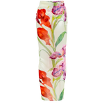 Floral wrap co-ord set with vibrant red and purple flowers on white — Sydney Lane | Endless UAE