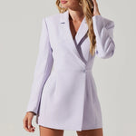 Lavender fitted blazer romper with long sleeves and notch lapels — Astr | Endless UAE