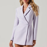 Lavender fitted blazer romper with long sleeves and notch lapels — Astr | Endless UAE