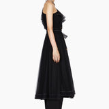 One Shoulder Tulle Trench Dress