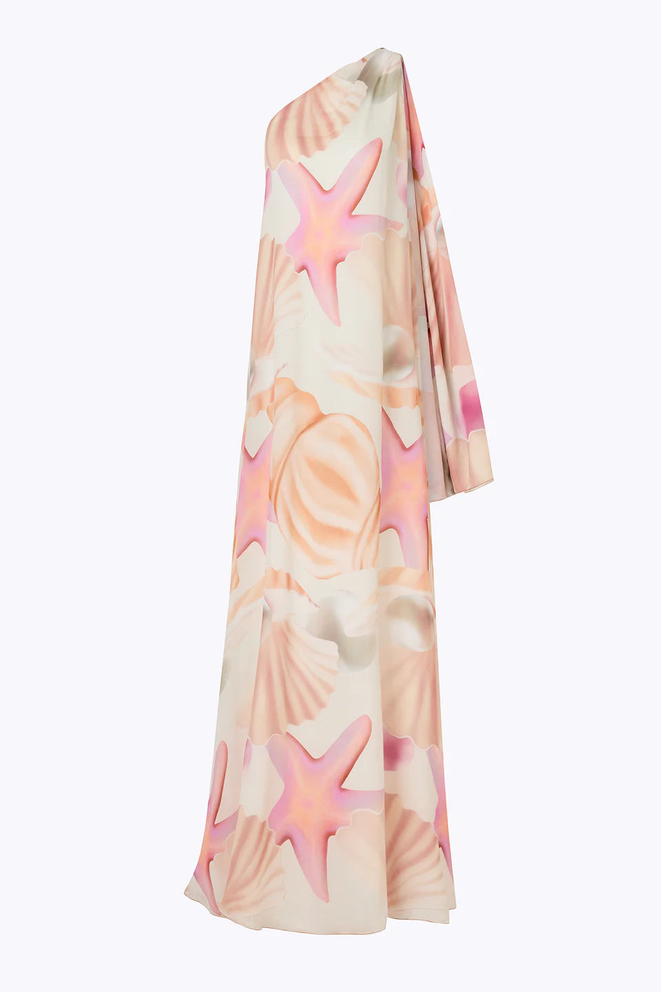 Woman wearing pastel pink and peach Bohemia Maxi Dress with abstract star print — Cin Cin | Endless UAE