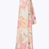 Woman wearing pastel pink and peach Bohemia Maxi Dress with abstract star print — Cin Cin | Endless UAE
