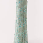 Corinna Low Rise Sequin Maxi Skirt in sage green — Peppermayo | Endless UAE