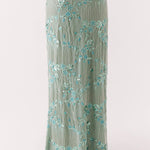 Corinna Low Rise Sequin Maxi Skirt in sage green — Peppermayo | Endless UAE
