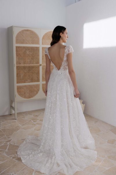 Dani wedding dress with delicate beading and open back design — JESSICA COUTURE | Endless UAE