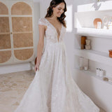 Dani wedding dress with delicate beading and open back design — JESSICA COUTURE | Endless UAE
