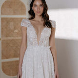 Dani wedding dress with delicate beading and open back design — JESSICA COUTURE | Endless UAE