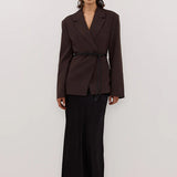 Charli Black Satin Maxi Skirt