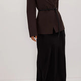 Charli Black Satin Maxi Skirt