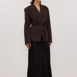 Charli Black Satin Maxi Skirt