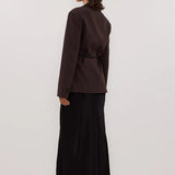 Charli Black Satin Maxi Skirt