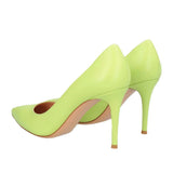 Lime green suede pointed-toe pumps with stiletto heel — Gianvito Rossi | Endless UAE