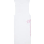 White ribbed tank top with pink logo print — Chrome Hearts | Endless UAE