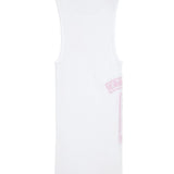 White ribbed tank top with pink logo print — Chrome Hearts | Endless UAE