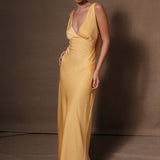 Nadia Maxi Satin Dress With Back Cowl