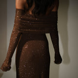 Marcel Off Shoulder Diamante Maxi Dress