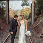 Naomi wedding dress by JESSICA COUTURE features delicate lace detailing with elegant backless design — JESSICA COUTURE | Endless UAE