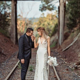 Naomi wedding dress by JESSICA COUTURE features delicate lace detailing with elegant backless design — JESSICA COUTURE | Endless UAE