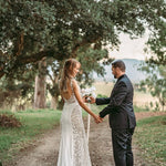 Naomi wedding dress by JESSICA COUTURE features delicate lace detailing with elegant backless design — JESSICA COUTURE | Endless UAE