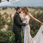 Naomi wedding dress by JESSICA COUTURE features delicate lace detailing with elegant backless design — JESSICA COUTURE | Endless UAE