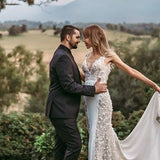 Naomi wedding dress by JESSICA COUTURE features delicate lace detailing with elegant backless design — JESSICA COUTURE | Endless UAE