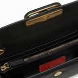 Black leather VLOGO chain wallet with gold hardware — Valentino | Endless UAE