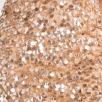 Cleo Champagne Dress with sequin embellishment and spaghetti straps — Nadine Merabi | Endless UAE