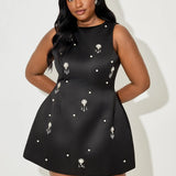 Satin Crystal Mini Dress