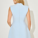 Light blue sleeveless button mini dress with A-line silhouette — Odd Muse | Endless UAE