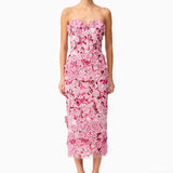 Roseate Strapless Midi Dress
