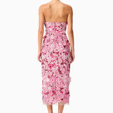 Roseate Strapless Midi Dress