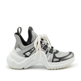 Gray and white Archlight chunky platform sneaker with white laces and black pull tabs — Louis Vuitton | Endless UAE