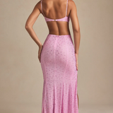 Lucienne Embellished Cut-Out Fishtail Maxi Dress